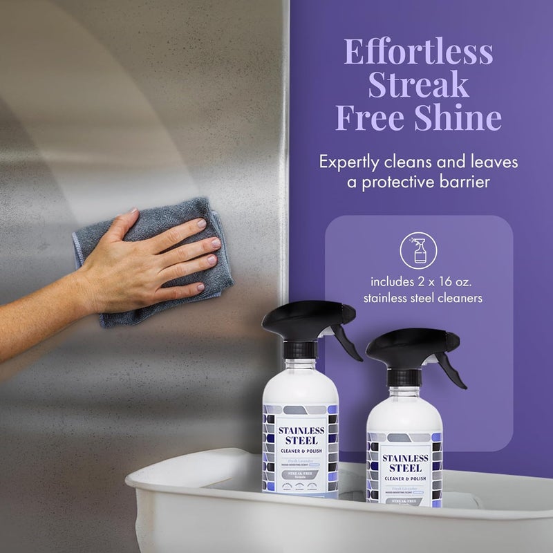therapy Stainless Steel Cleaner and Polish 100% USDA Biobased, Fingerprint and Residue Remover, Lavender Essential Oil Scent, Sink Cleaner, Grill Spray - Image 2